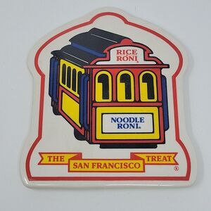 Vintage Rice A Roni Trivet 7" Made in USA Ceramic Kitchen San Francisco Trolley